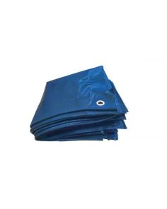 Gewebeplane, PE, 180g/m², mit Ösen, 3 x 4 mtr., blau