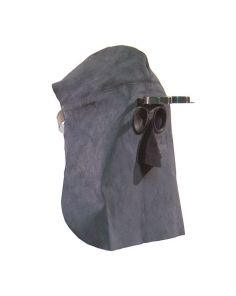 Lederhaube mit Klappbrille, mit Kopfschutz, Länge 400 mm