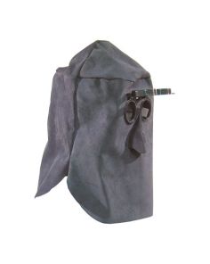 Lederhaube mit Klappbrille, rundum geschlossen, Länge 400 mm
