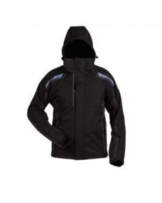 Softshell-Jacke, schwarz mit Reflexstreifen