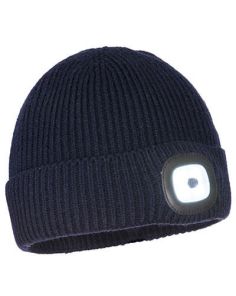Strickmütze mit LED-Leuchte, einfarbig