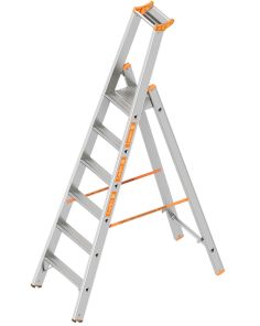 Stufenleiter Alu, einseitig begehbar, 6 Stufen 