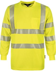Warnschutz-Langarm-T-Shirt, neongelb