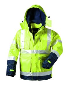 Warnschutz-Parka, 2 in 1 mit Kapuze, gelb