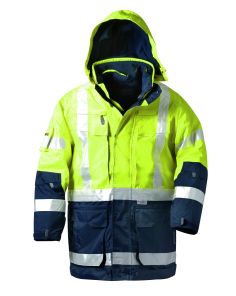 Warnschutz-Parka, 4 in 1, mit Kapuze, gelb