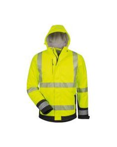 Warnschutz-Softshell-Jacke, gelb/schwarz, fluoreszierend