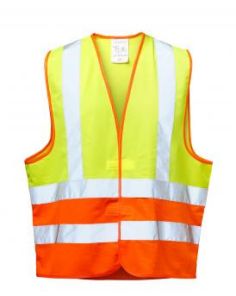 Warnschutz-Weste, 2-farbig gelb & orange