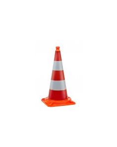 Verkehrsleitkegel, rot/weiß, 50 cm, tagesleuchtend