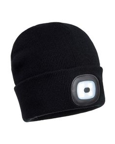 Strickmütze mit LED-Leuchte, einfarbig