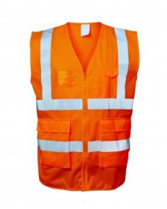 Warnschutz-Weste mit Reißverschluss, orange