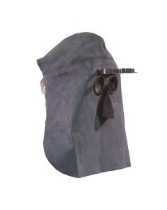 Lederhaube mit Klappbrille, mit Kopfschutz, Länge 400 mm