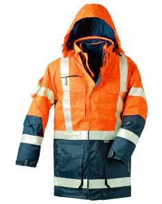 Warnschutz-Parka, 4 in 1, mit Kapuze, orange