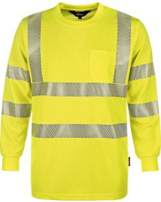 Warnschutz-Langarm-T-Shirt, neongelb