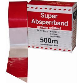 Absperrband, rot-weiß, Rolle a` 500 m