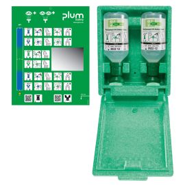 Augenspülstation mit 2 x 500 ml Augenspüllösung (NaCl 0,9%) Wandbox