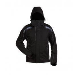Softshell-Jacke, schwarz mit Reflexstreifen