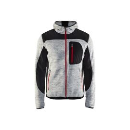 Strickjacke, Softshell-Verstärkung, schwarz/beige, 170g/m²
