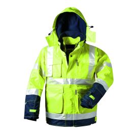 Warnschutz-Parka, 2 in 1 mit Kapuze, gelb