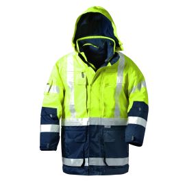 Warnschutz-Parka, 4 in 1, mit Kapuze, gelb