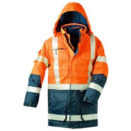 Warnschutz-Parka, 4 in 1, mit Kapuze, orange