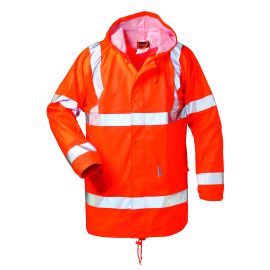 Warnschutz-PU-Regenjacke, orange