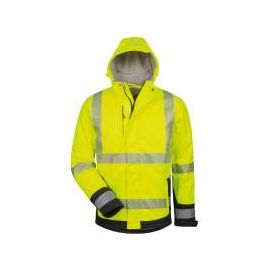 Warnschutz-Softshell-Jacke, gelb/schwarz, fluoreszierend