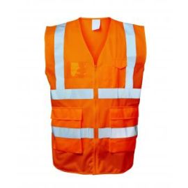 Warnschutz-Weste mit Reißverschluss, orange