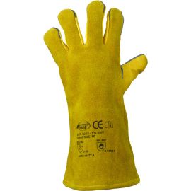 Schweißerhandschuh 5-Finger, 350 mm lang, gefüttert, gelb