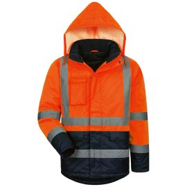Warnschutz-Parka, orange/marine