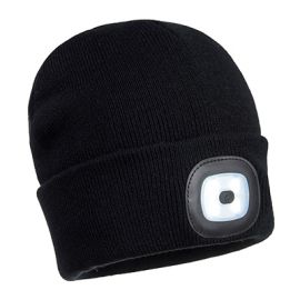 Strickmütze mit LED-Leuchte, einfarbig