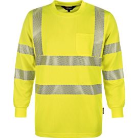Warnschutz-Langarm-T-Shirt, neongelb