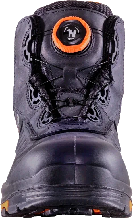 S3 Schnürstiefel Montana S7 L Fast von SANTOS mit BOA Schnellverschluss in schwarz orange für Baustelle und Industrie - Ansicht vorne