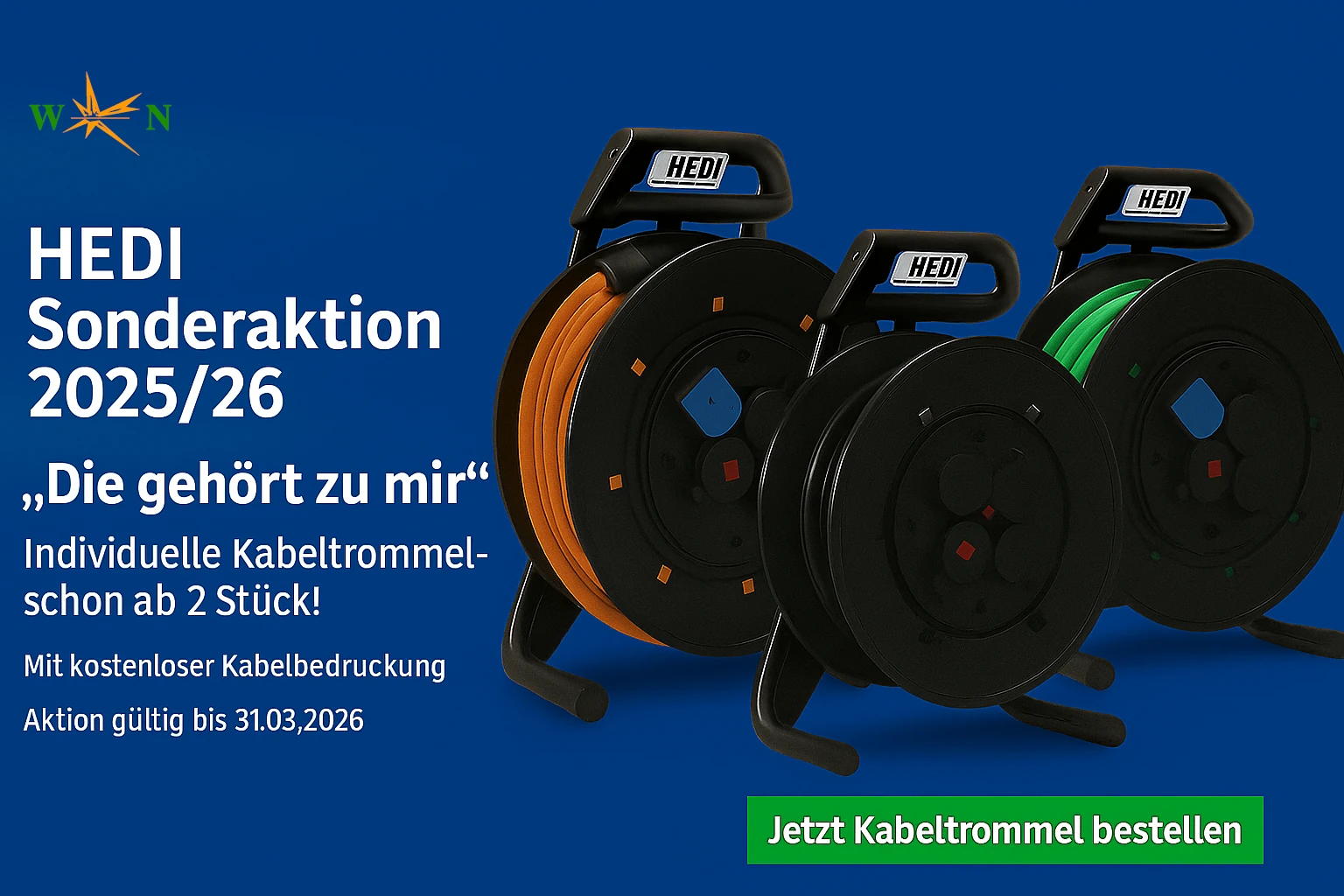 HEDI Sonderaktion 2025/26 – Die gehört zu mir! Individuelle Kabeltrommel ab 2 Stück