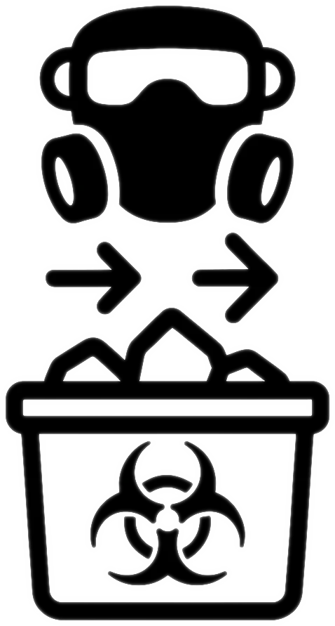 Icon einer Materialschleuse zur Kontrolle des Materialtransfers in und aus kontaminierten Bereichen