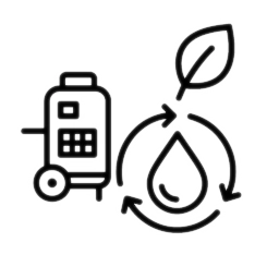 Vektorsymbol für umweltfreundliche Wassersysteme, die den Wasserverbrauch reduzieren und Schadstoffe fernhalten.