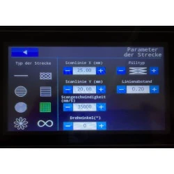 Touchdisplay zur Steuerung eines industriellen Reinigungslasers