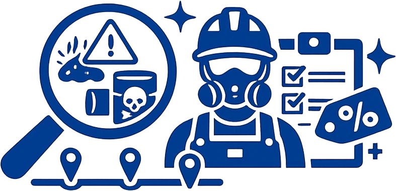 Icon mit Lupe, Beratung und Checkliste zur Bedarfsanalyse fuer Unterdruckhaltegeraet