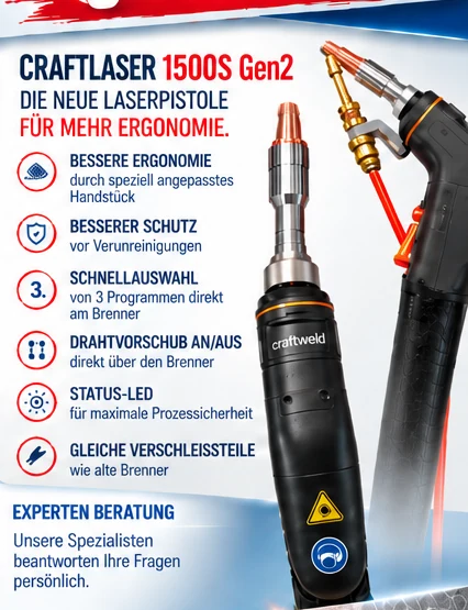 Neue Laserpistole des CRAFTLASER 1500S Gen2
